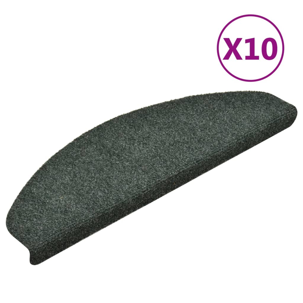 Selbstklebende Treppenmatten 10 Stk. Grün 65x21x4cm Nadelvlies