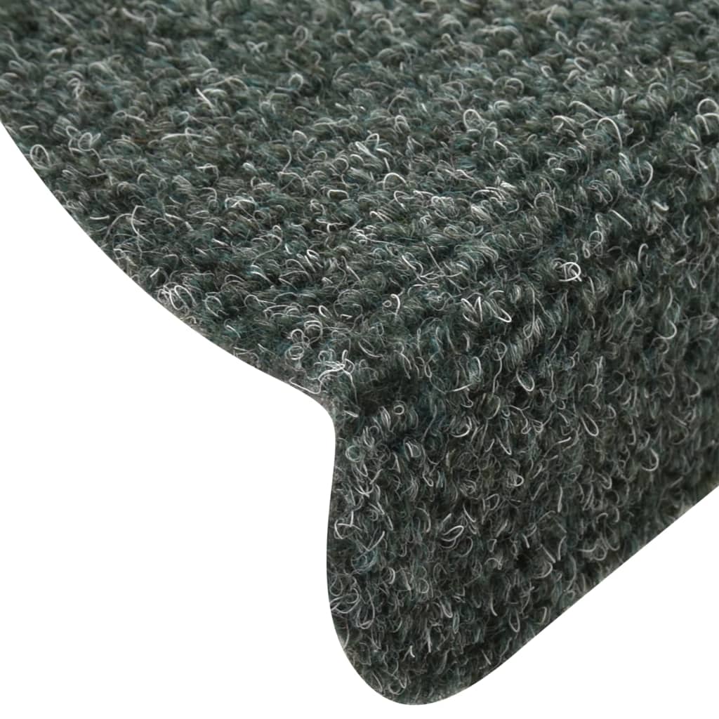 Selbstklebende Treppenmatten 10 Stk. Grün 65x21x4cm Nadelvlies