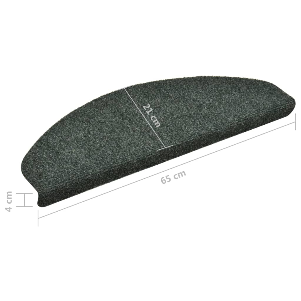 Selbstklebende Treppenmatten 10 Stk. Grün 65x21x4cm Nadelvlies