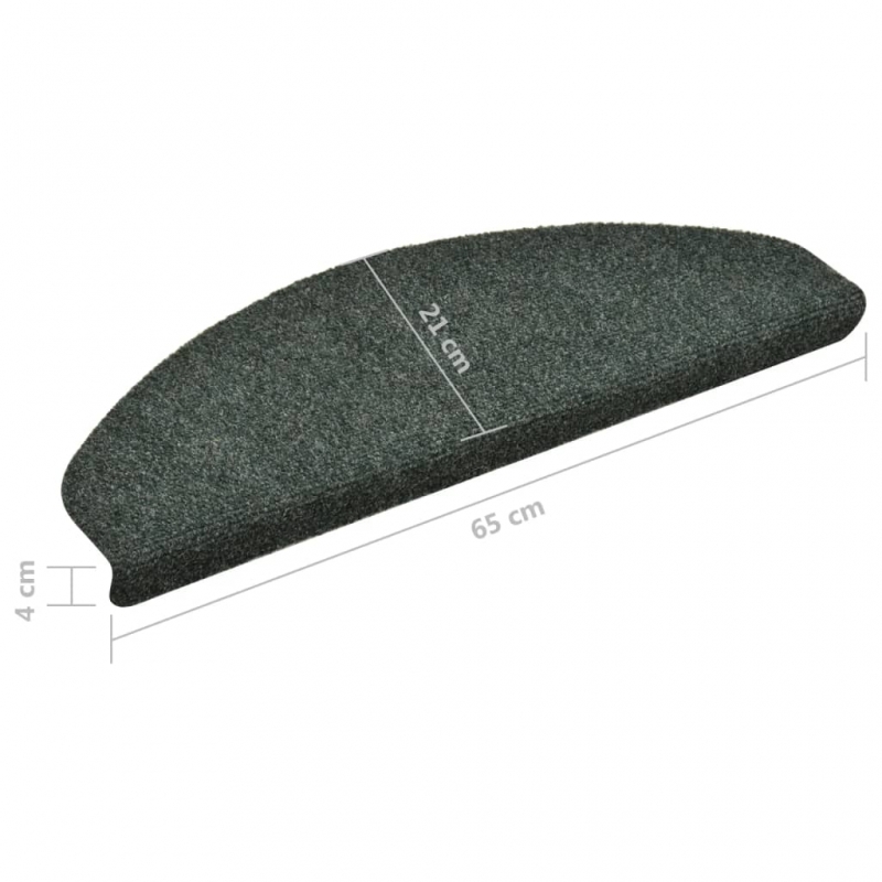 Selbstklebende Treppenmatten 10 Stk. Grün 65x21x4cm Nadelvlies