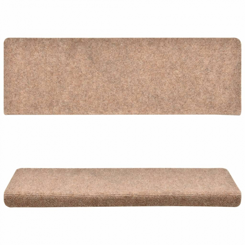 Treppenmatten 10 Stk. Creme 65x21x4 cm Nadelvlies