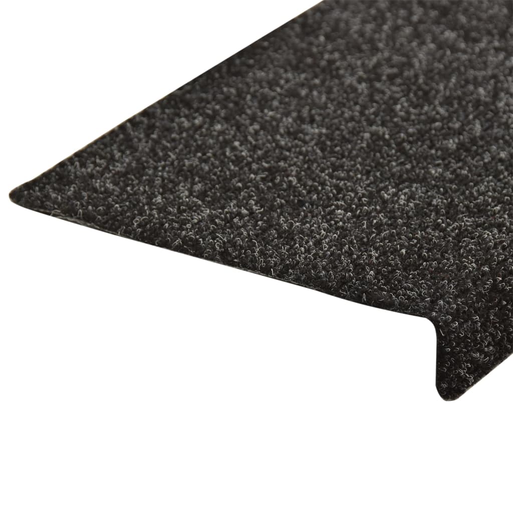 Treppenmatten 5 Stk. Schwarz 65x21x4 cm Nadelvlies