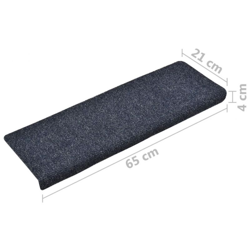 Treppenmatten 10 Stk. Anthrazit 65x21x4 cm Nadelvlies