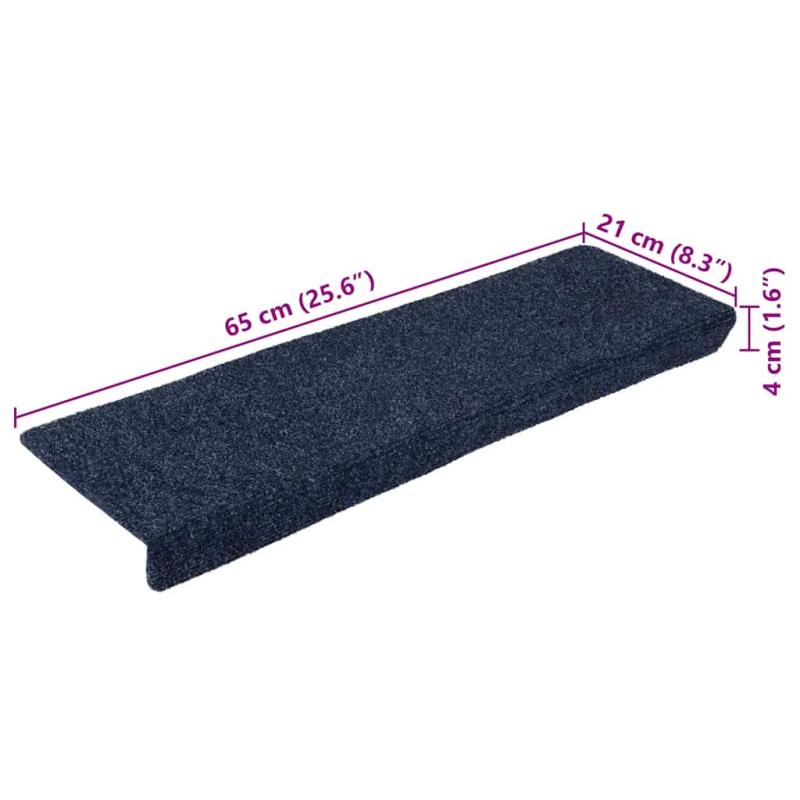 Treppenmatten 10 Stk. Anthrazit 65x21x4 cm Nadelvlies