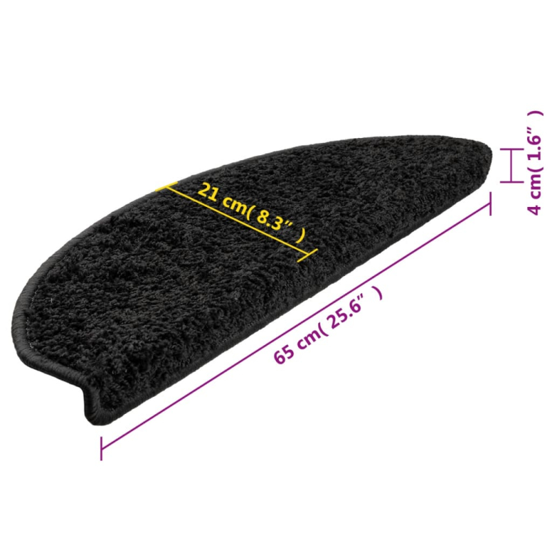 Stufenmatten 10 Stk. 65x21x4 cm Schwarz