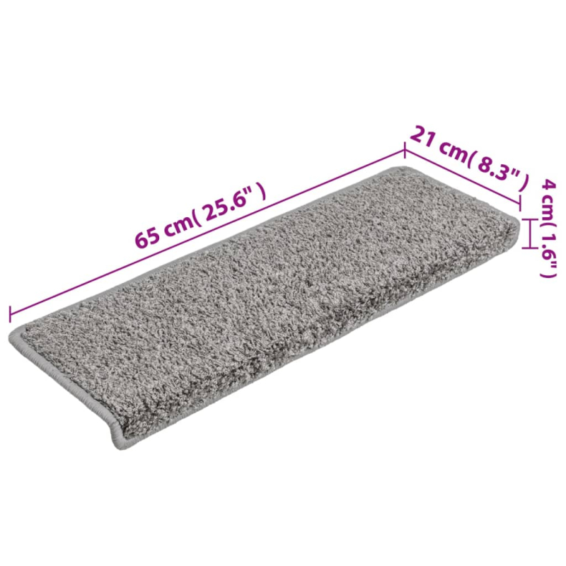 Stufenmatten 10 Stk. 65x21x4 cm Grau
