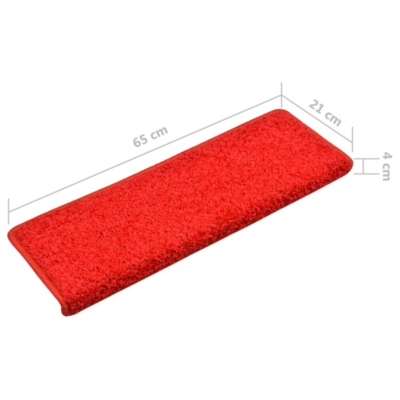 Stufenmatten 10 Stk. 65x21x4 cm Rot