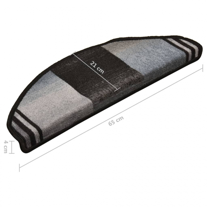 Stufenmatten Selbstklebend 5 Stk. 65x21x4 cm Schwarz Grau