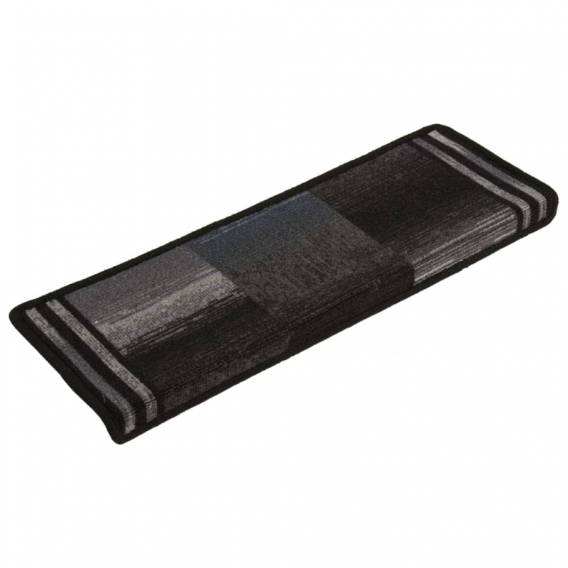Stufenmatten Selbstklebend 10 Stk 65x21x4 cm Schwarz Grau