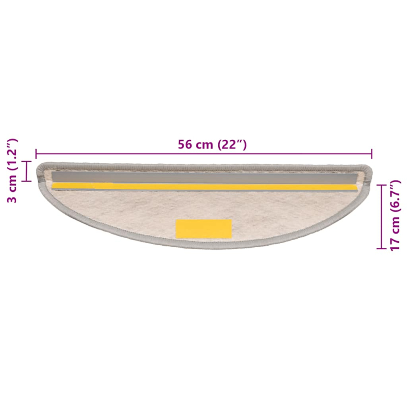 Treppenmatten Selbstklebend Sisal-Look 15 Stk. 56x17x3 Platina