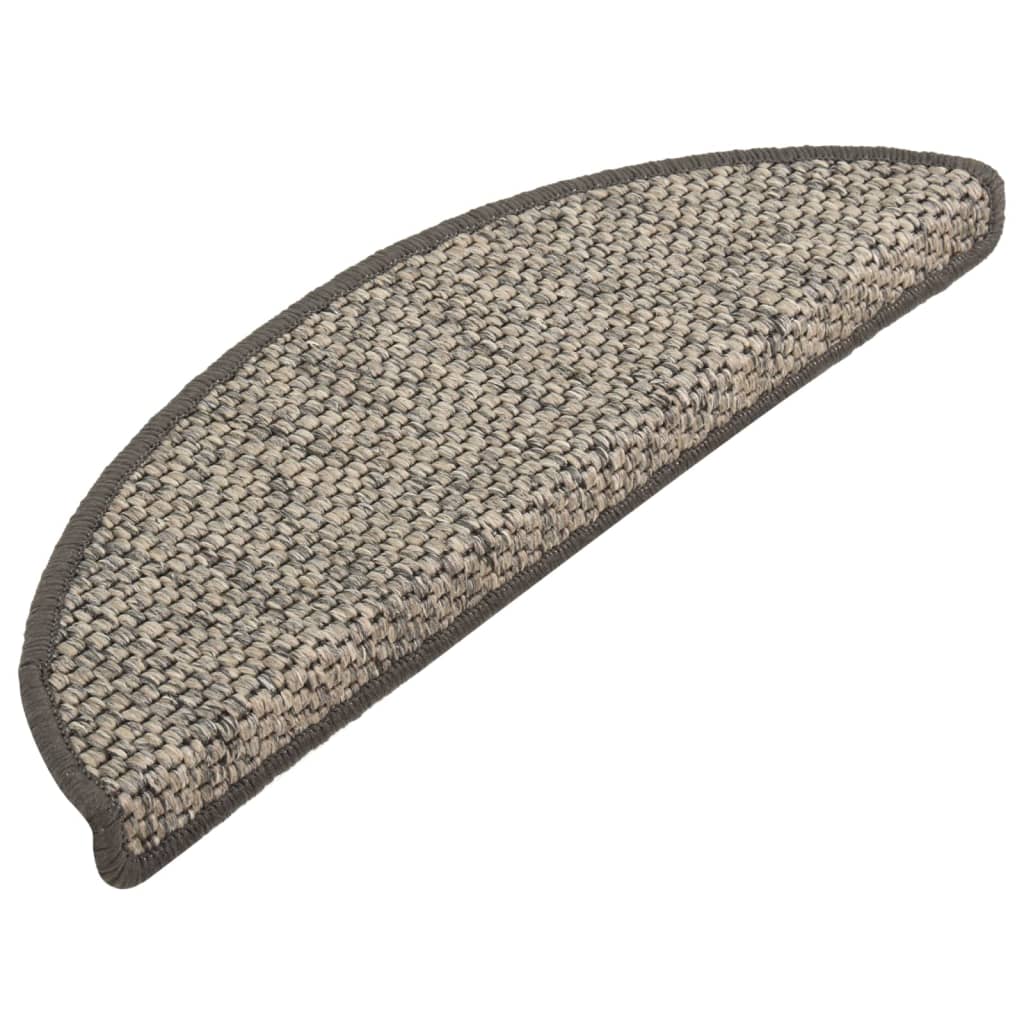 Treppenmatten Selbstklebend Sisal-Look 15 Stk 56x17x3 Hellbraun