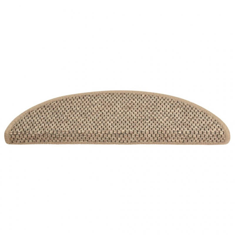 Treppenmatten Selbstklebend Sisal 15 Stk. 56x17x3cm Dunkelbeige