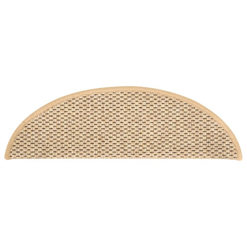 Treppenmatten Selbstklebend Sisal 15 Stk. 56x17x3 cm Hellbeige