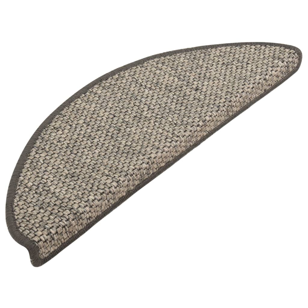 Treppenmatten Selbstklebend Sisal-Look 15 Stk. 65x21x4 Silbern