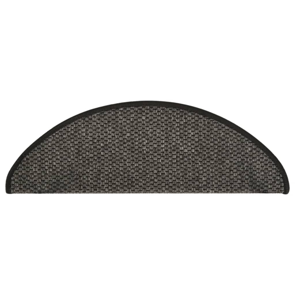 Treppenmatten Selbstklebend Sisal 15 Stk. 65x21x4 cm Anthrazit