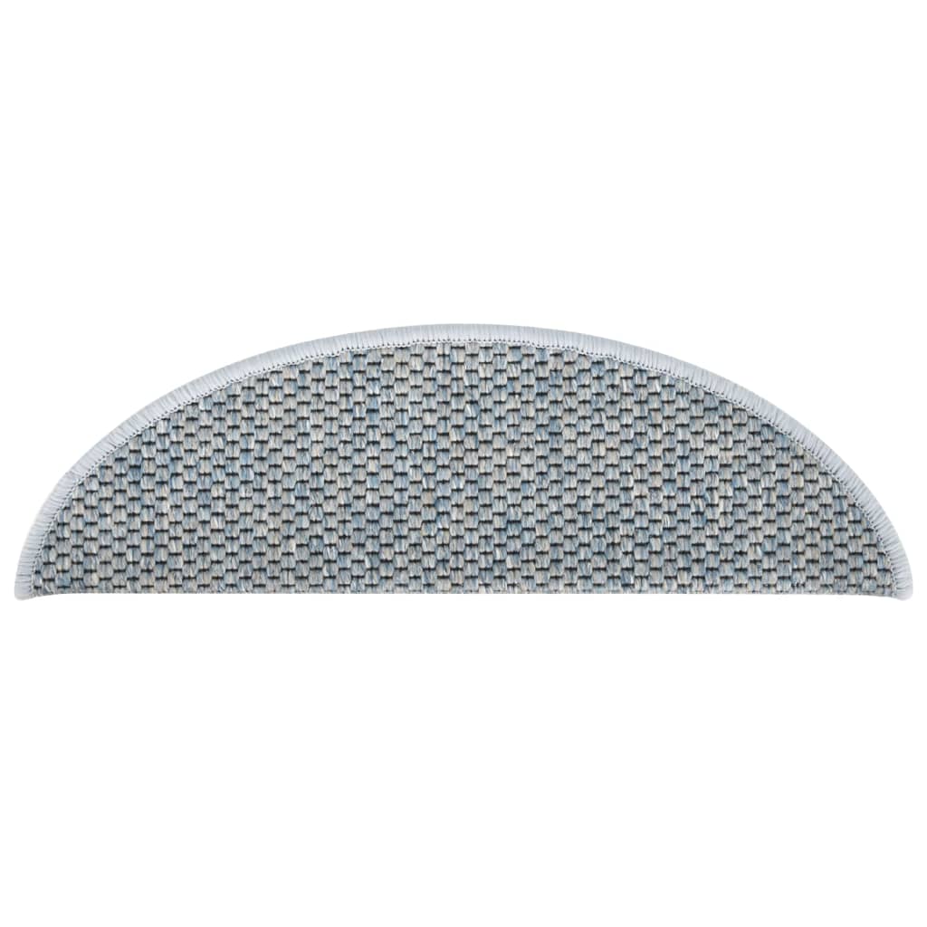 Treppenmatten Selbstklebend Sisal-Optik 15 Stk. 65x21x4 cm Blau