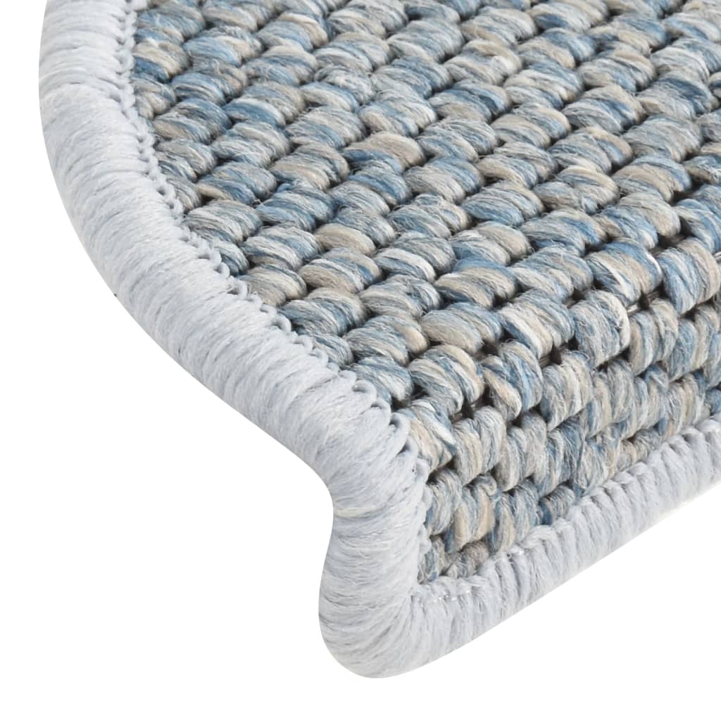 Treppenmatten Selbstklebend Sisal-Optik 15 Stk. 65x21x4 cm Blau