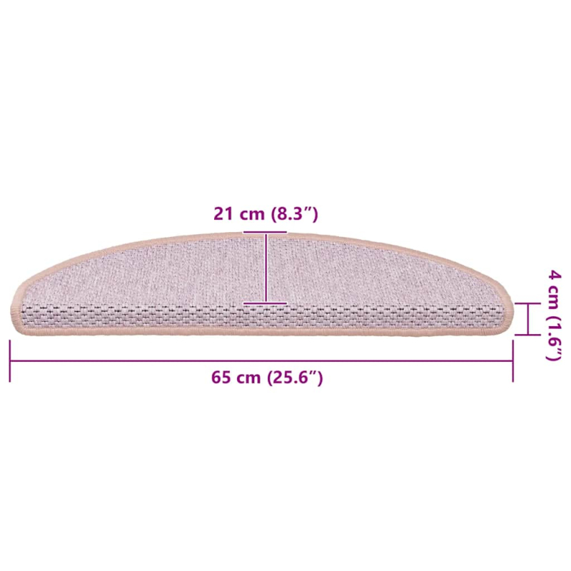 Treppenmatten Selbstklebend Sisal-Optik 15 Stk. 65x21x4 cm Rosa
