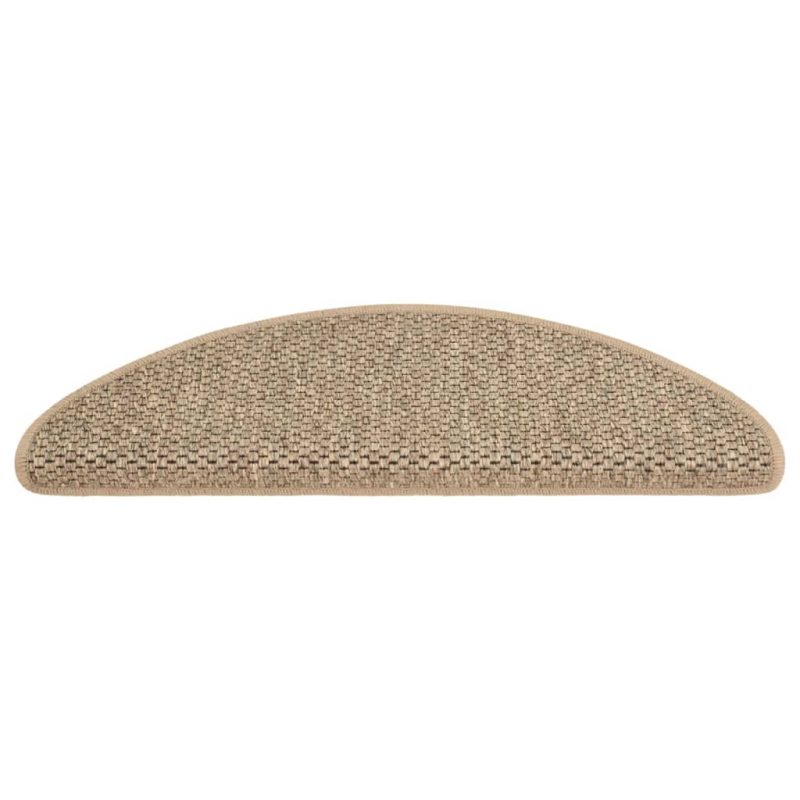 Treppenmatten Selbstklebend Sisal 15 Stk. 65x21x4cm Dunkelbeige