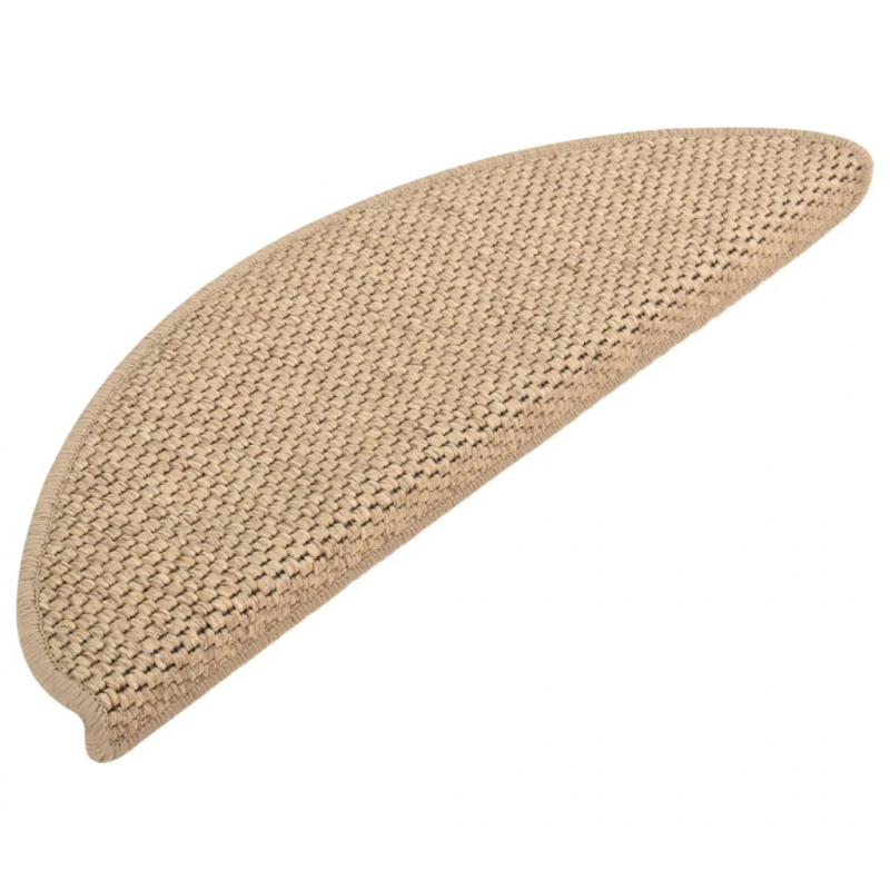 Treppenmatten Selbstklebend Sisal-Optik 15 Stk. 65x21x4 cm Sand