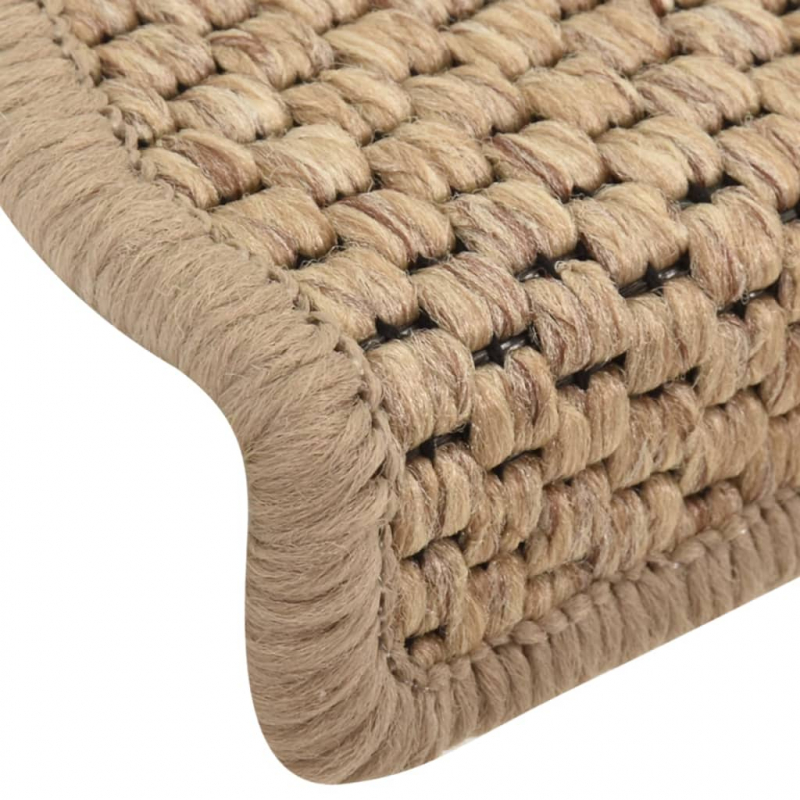 Treppenmatten Selbstklebend Sisal-Optik 15 Stk. 65x21x4 cm Sand