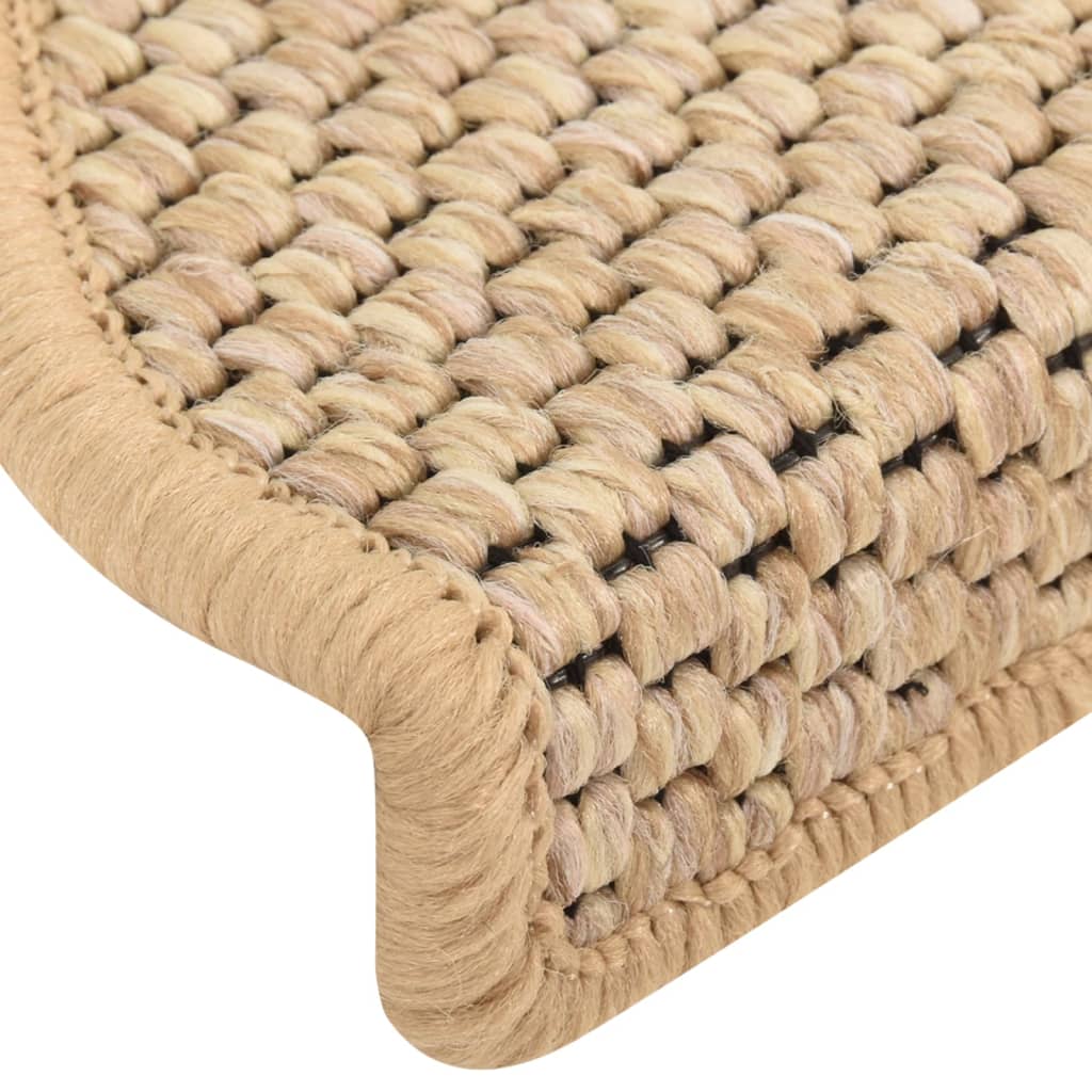 Treppenmatten Selbstklebend Sisal 15 Stk. 65x21x4 cm Hellbeige