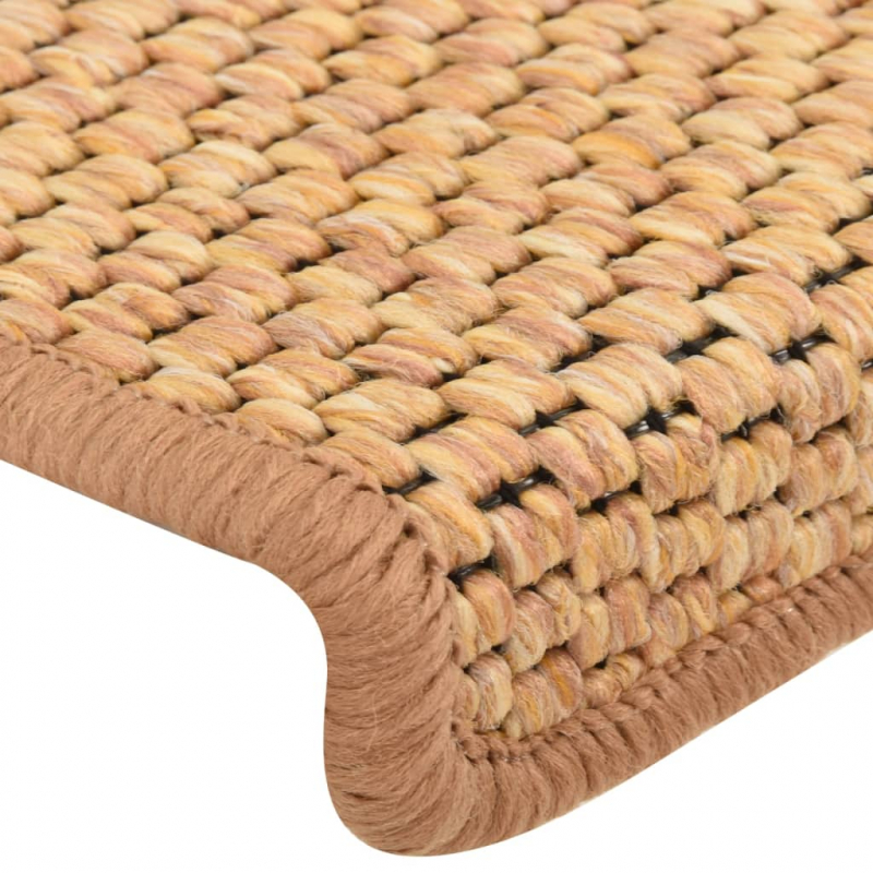 Treppenmatten Selbstklebend Sisal-Optik 15Stk. 65x21x4cm Orange