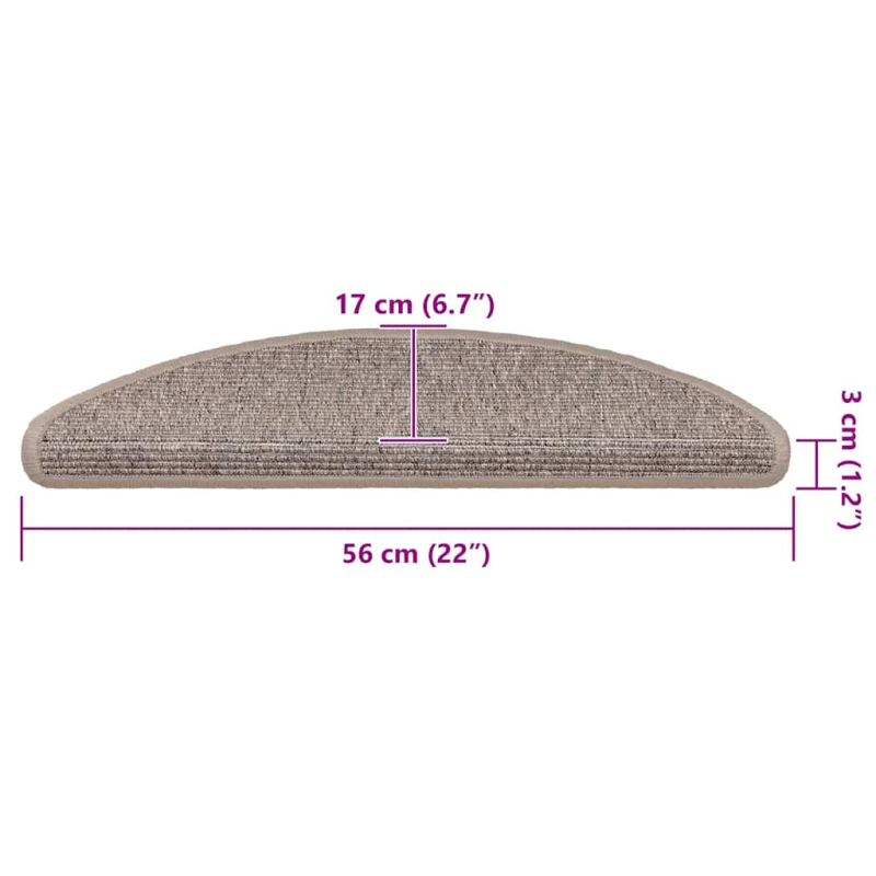 Selbstklebende Treppenmatten 15 Stk. 56x17x3 cm Dunkelbeige