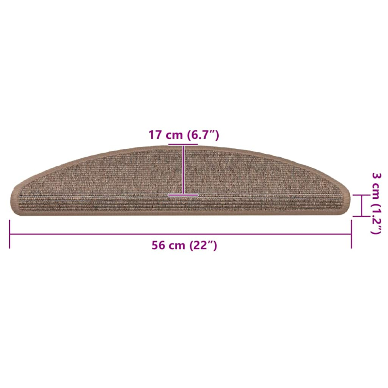 Selbstklebende Treppenmatten 15 Stk. 56x17x3 cm Hellbraun
