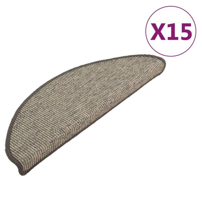 Stufenmatten Selbstklebend 15 Stk. Grau und Beige 65x21x4 cm