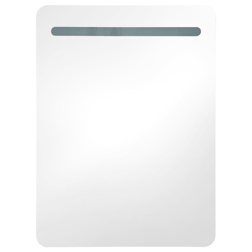 LED-Bad-Spiegelschrank Eichen-Optik 60x11x80 cm