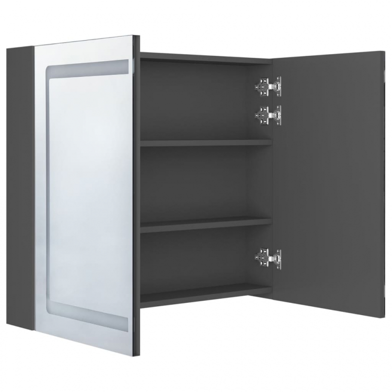 LED-Spiegelschrank fürs Bad Grau 80x12x68 cm