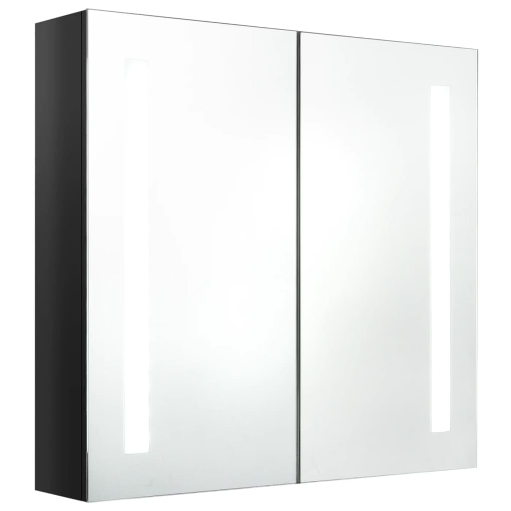 LED-Spiegelschrank fürs Bad Glänzend Schwarz 62x14x60 cm