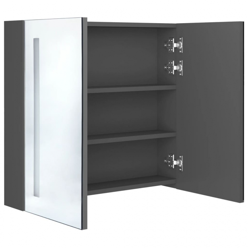 LED-Spiegelschrank fürs Bad Grau 62x14x60 cm