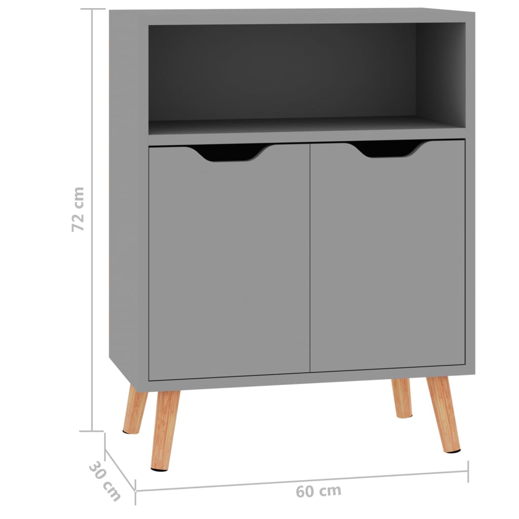 Sideboard Grau 60x30x72 cm Holzwerkstoff