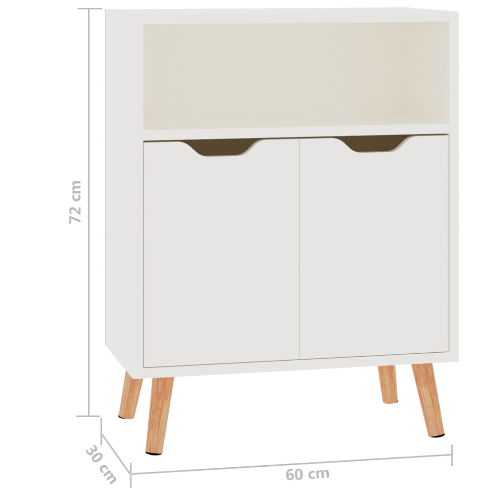 Sideboard Hochglanz-Weiß 60x30x72 cm Holzwerkstoff