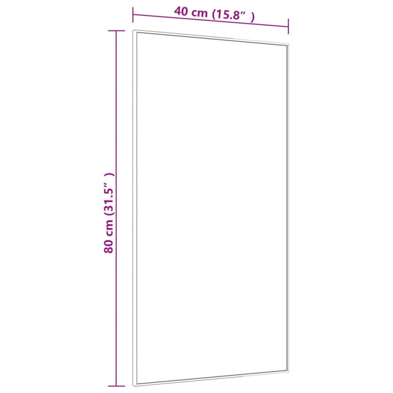 Türspiegel Schwarz 40x80 cm Glas und Aluminium