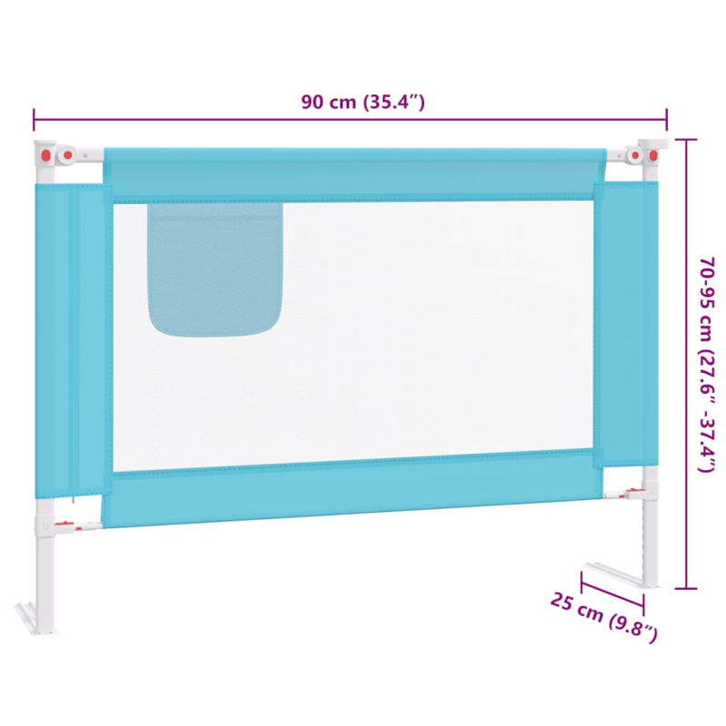 Kleinkind-Bettschutzgitter Blau 90x25 cm Stoff