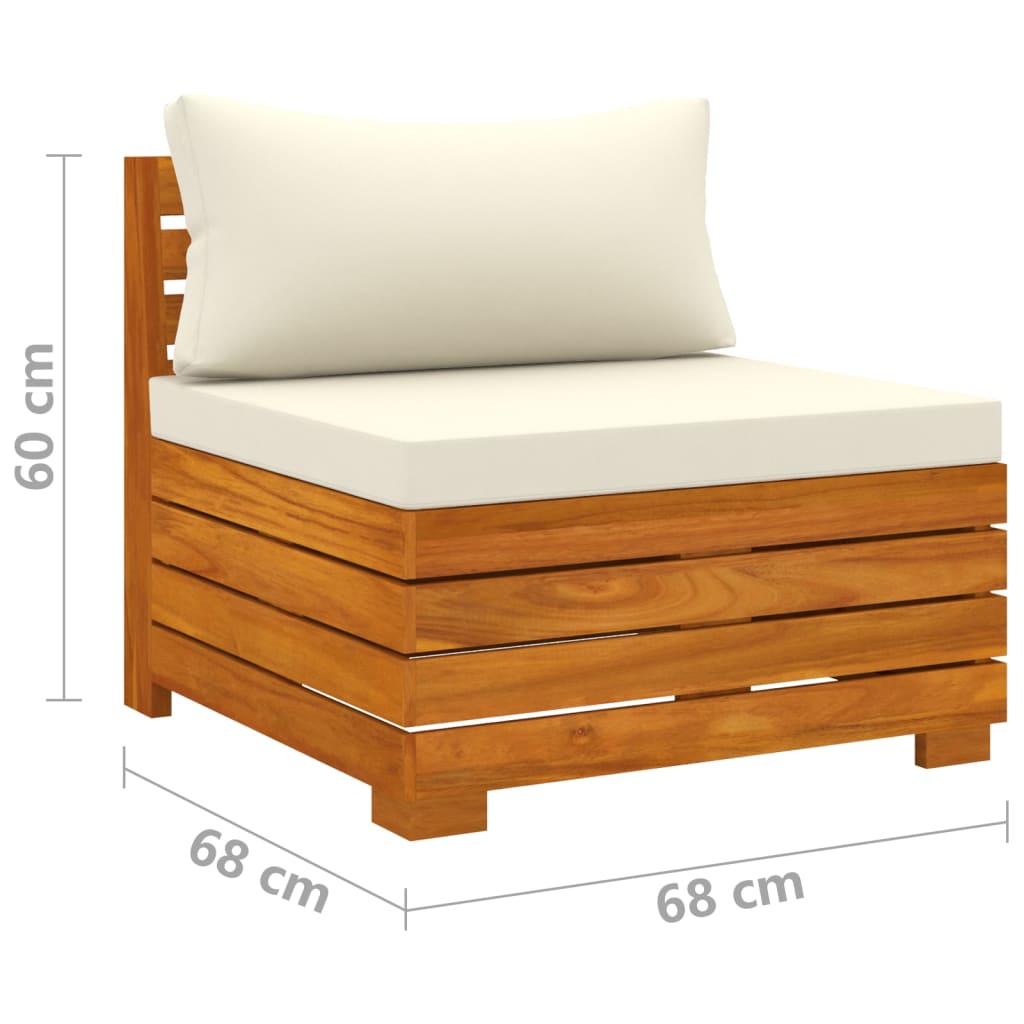 2-Sitzer-Gartensofa mit Kissen Massivholz Akazie