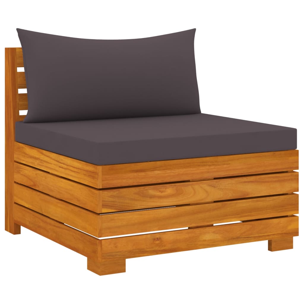 2-Sitzer-Gartensofa mit Kissen Massivholz Akazie