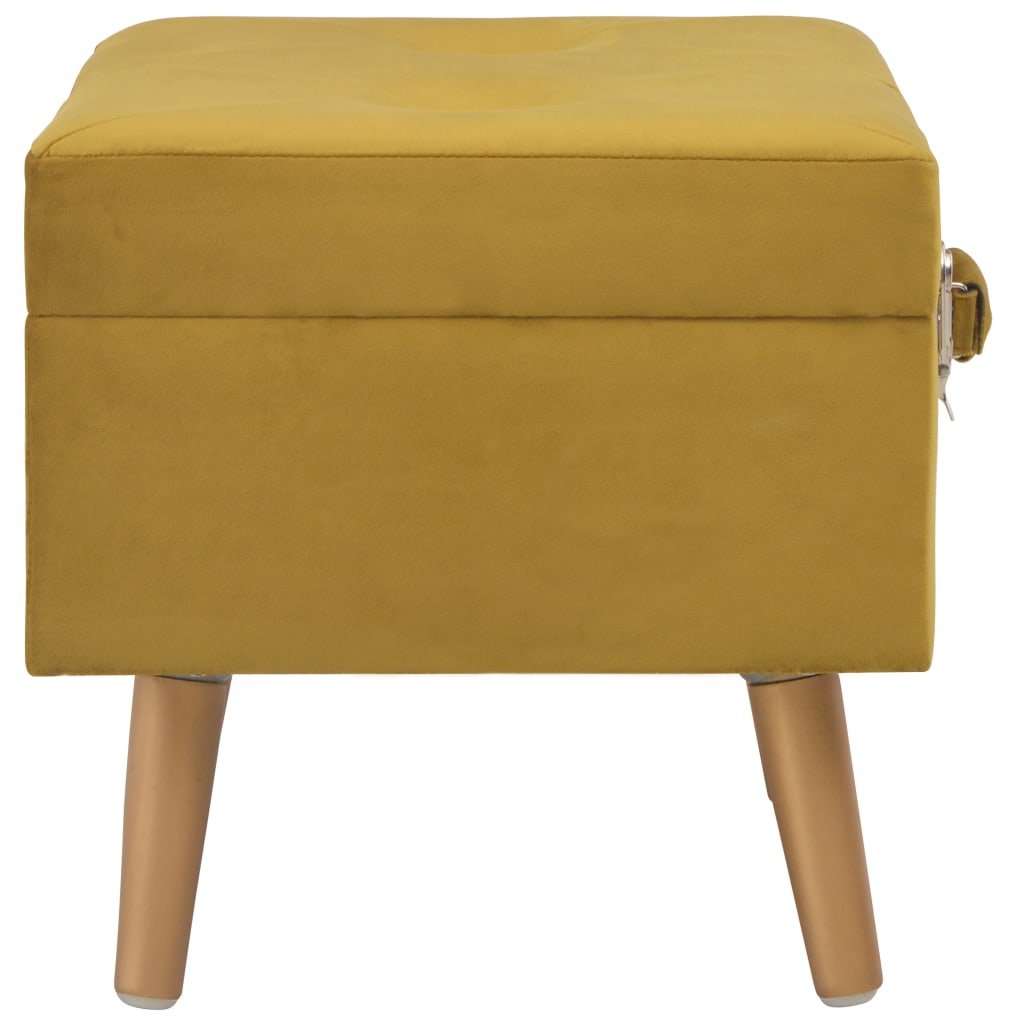 Hocker mit Stauraum 40 cm Senfgelb Samt