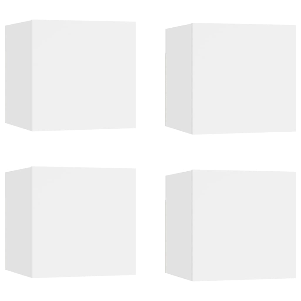 TV-Wandschränke 4 Stk. Weiß 30,5x30x30 cm