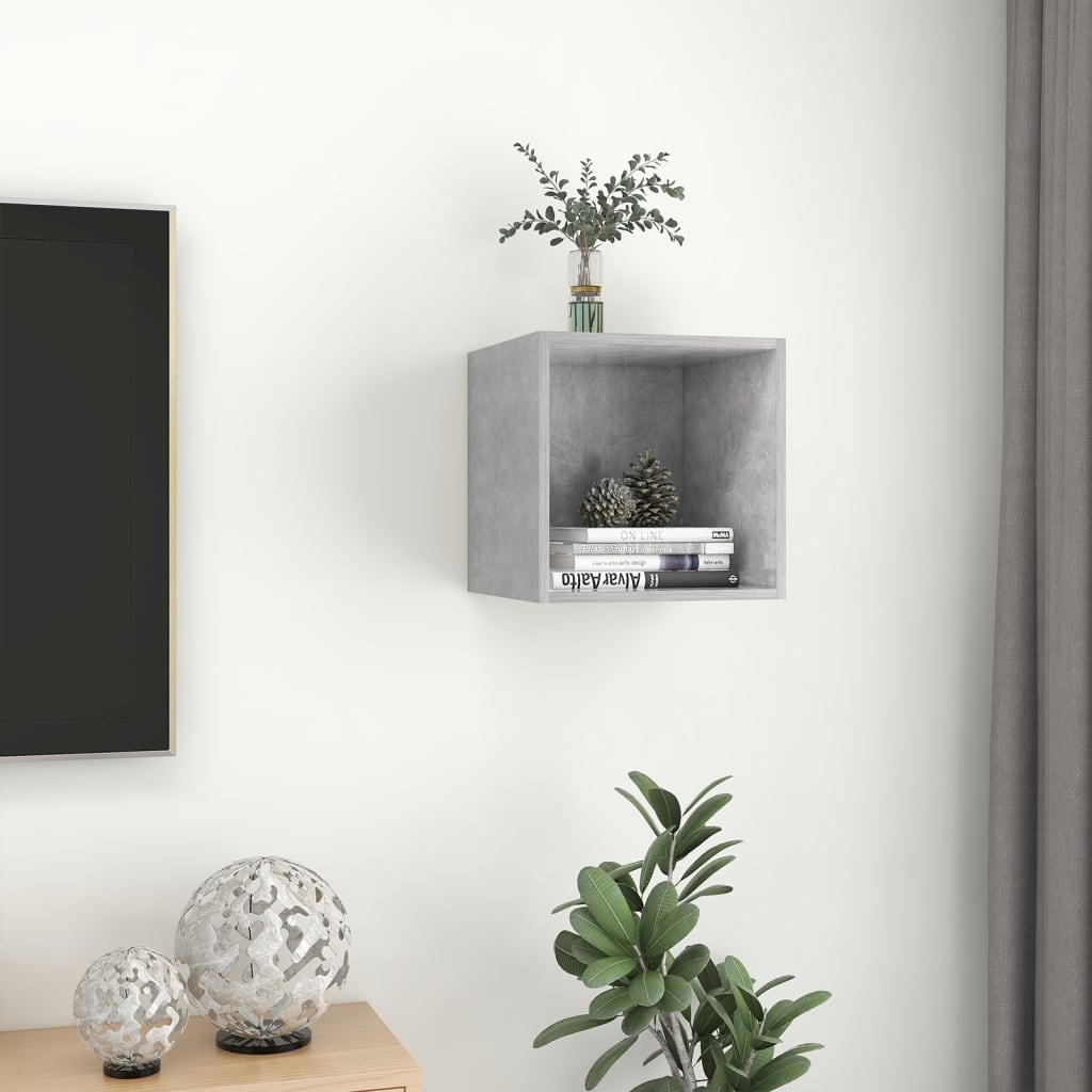 Wandschrank Betongrau 37x37x37 cm Holzwerkstoff