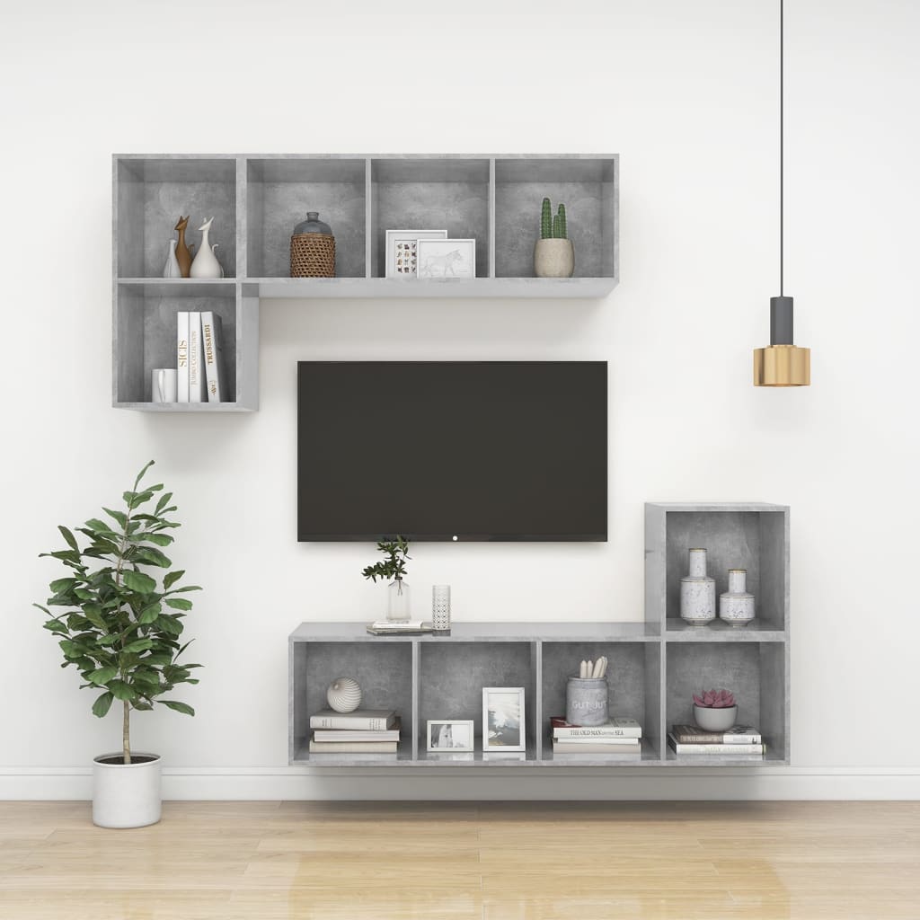 Wandschrank Betongrau 37x37x37 cm Holzwerkstoff