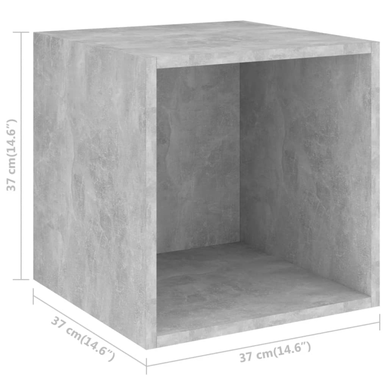 Wandschränke 2 Stk. Betongrau 37x37x37 cm Holzwerkstoff