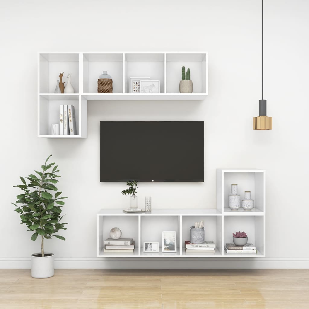 TV-Wandschrank Weiß 37x37x107 cm Holzwerkstoff