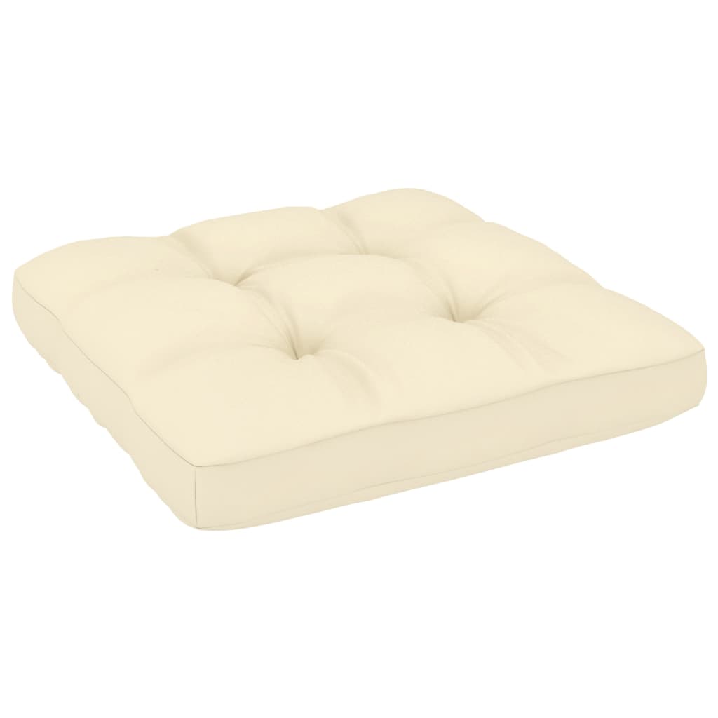 Garten-Mittelsofa mit Creme Kissen Massivholz Kiefer