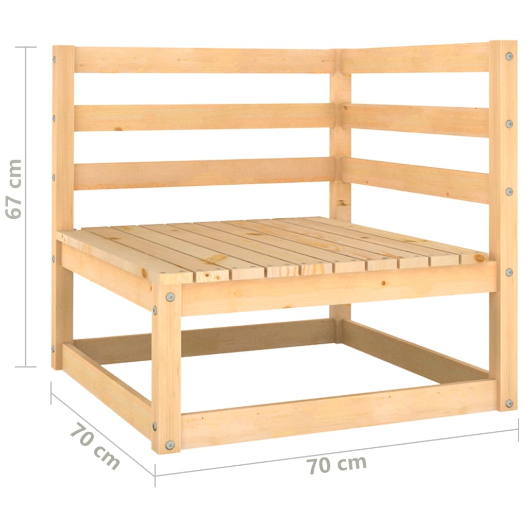 Gartensofa 2-Sitzer mit Kissen Kiefer Massivholz