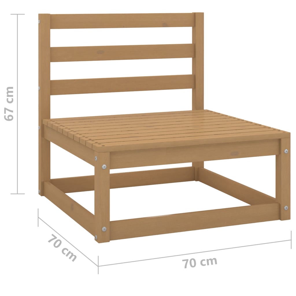 2-tlg. Garten-Lounge-Set Kissen Honigbraun Massivholz Kiefer