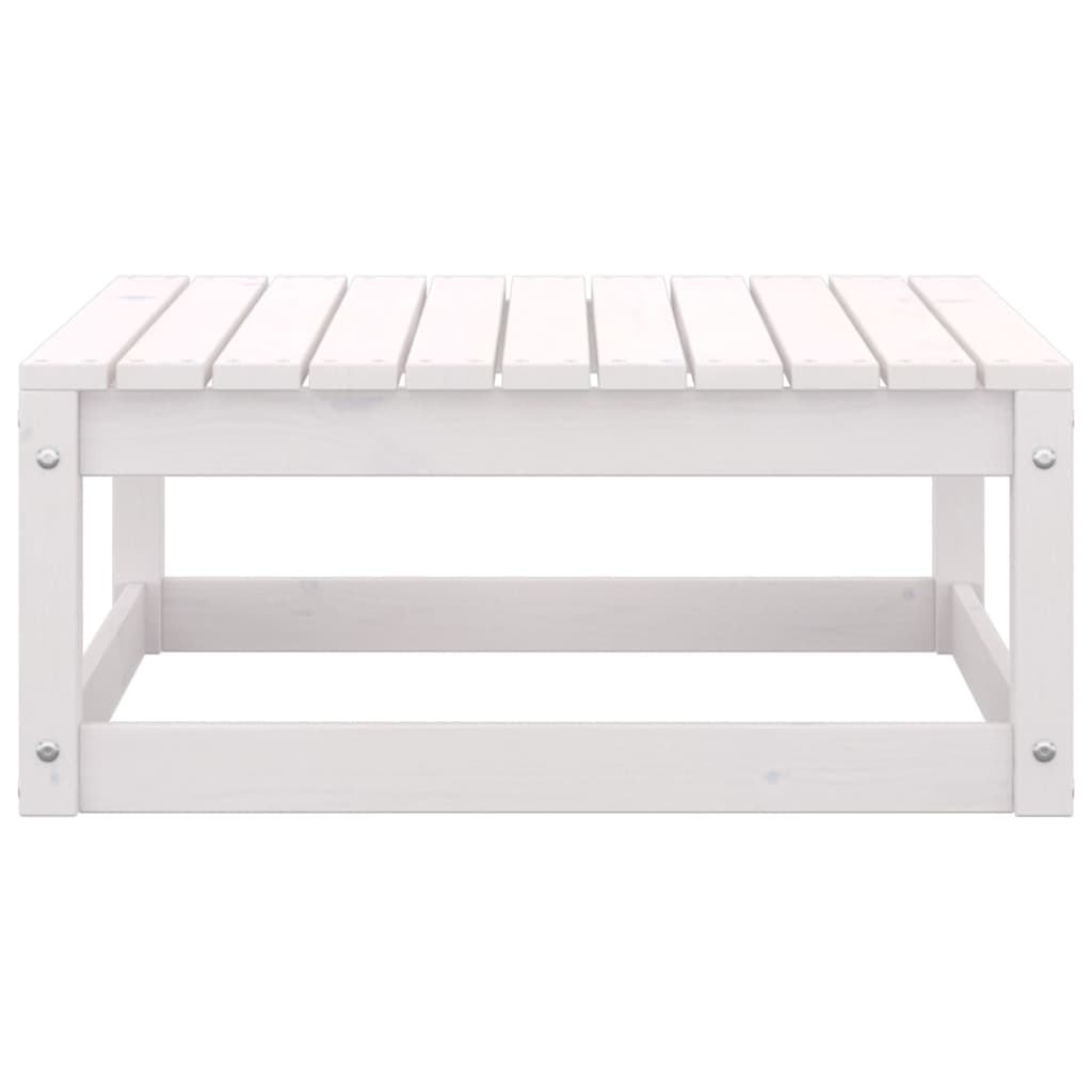 3-tlg. Garten-Lounge-Set mit Kissen Weiß Kiefer Massivholz